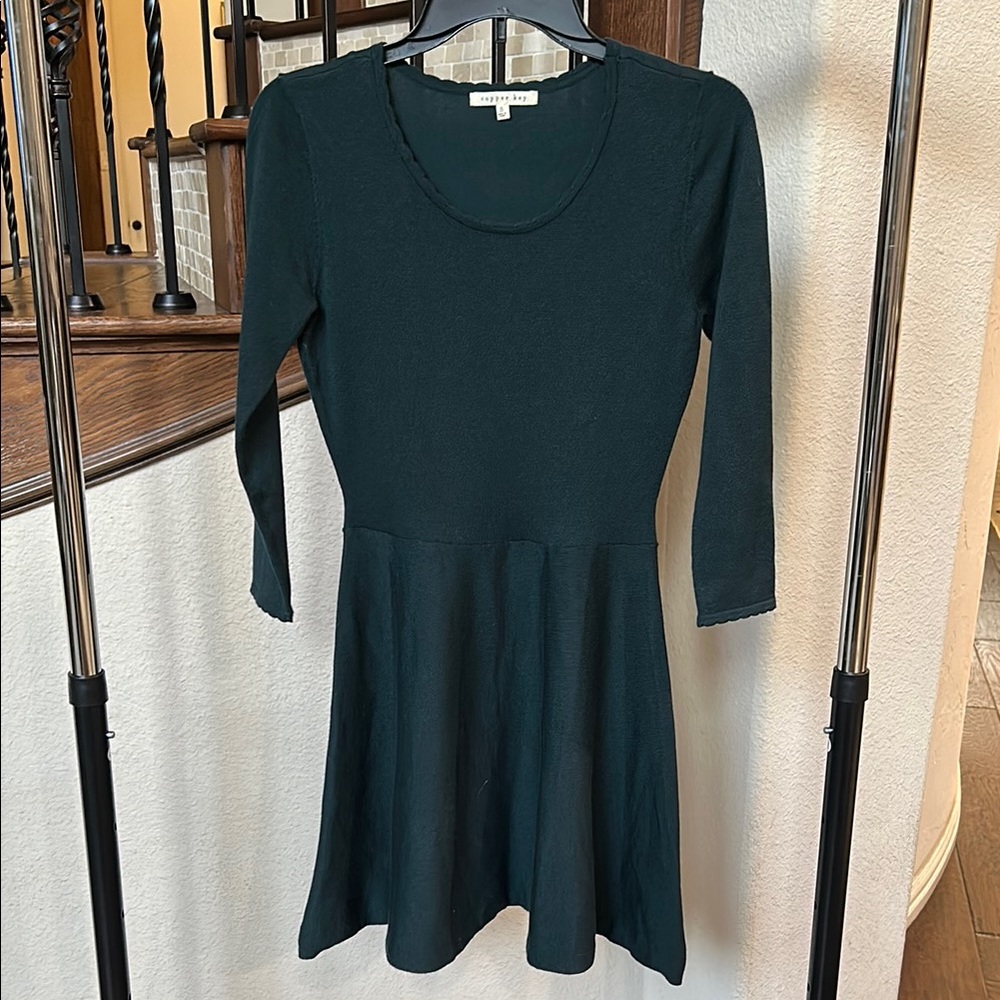 Copper Key Dark Green Sweater Dress